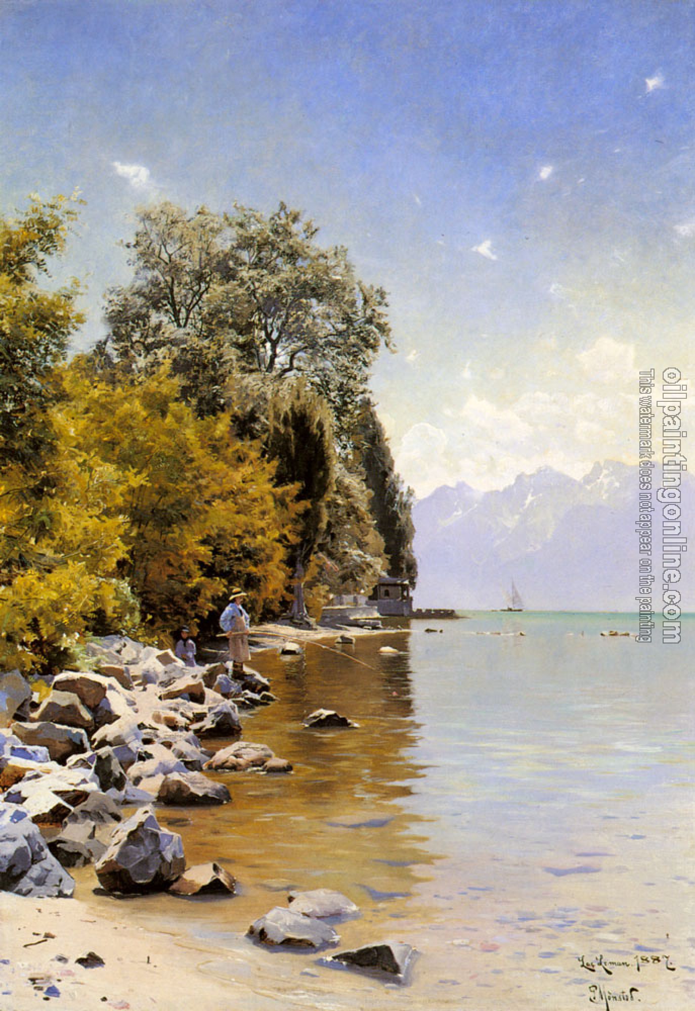 Monsted, Peder Mork - Fishing on Lac Leman